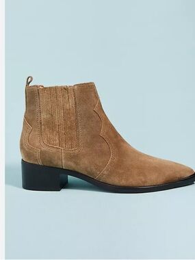 MARC‎ FISHER Yohani Suede Western Booties 7.5 Rodeo Cowboy Tan Brown Festival
